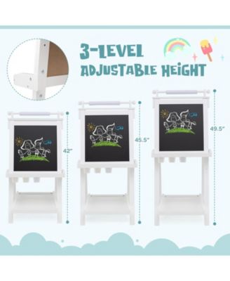 3-in-1 Kids Art Easel with Chalkboard, Magnetic Whiteboard, and Paper Roll