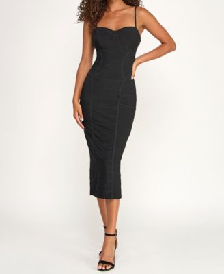 Juniors' Corset Bodycon Sweetheart Neck Midi Dress