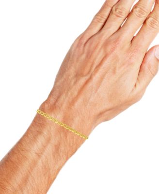 Beveled Curb Link Bracelet in 18k Yellow Gold