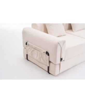 Free combination sofa, reclining, ultra-comfortable double modular sofa, beige