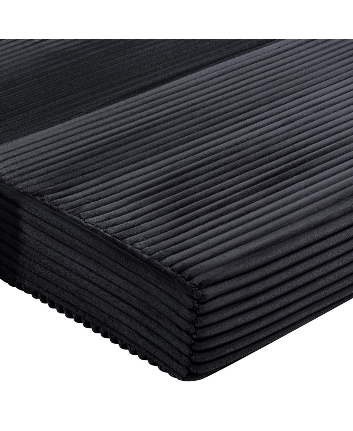 Streamdale Furniture Streamdale Corduroy Cloud Double Sofa, 2-in-1 Convertible Sofa Bed, Black