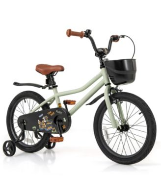 16-Inch Kids Bike with Adjustable Seat and Training Wheels for Ages 4–7 - Green