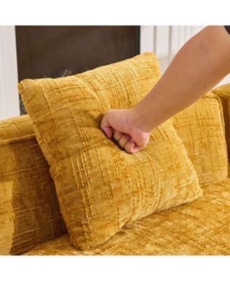 Streamdale Yellow Curved Compressed Sofa - Nordic Design for Living Room