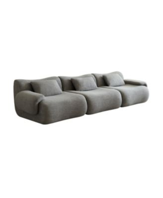 Modular Sectional Sofa, Modern Minimalist Couch, Comfy, Space-Efficient, Light Gray