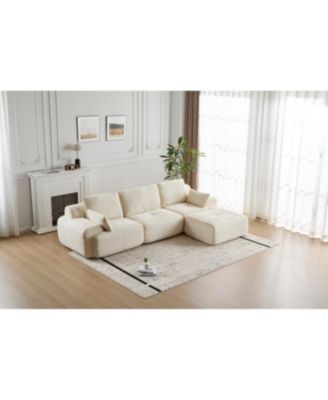 Streamdale Modern Memory Foam Compressed Sofa, Large Sectional Couch, Pet-Friendly, Beige