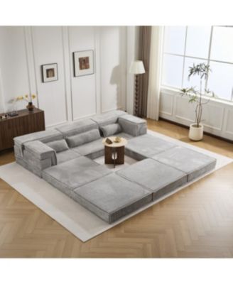 Compression Sofa, Convertible Floor Sofa Bed, Modular Sectional Sofa, 3 Seater