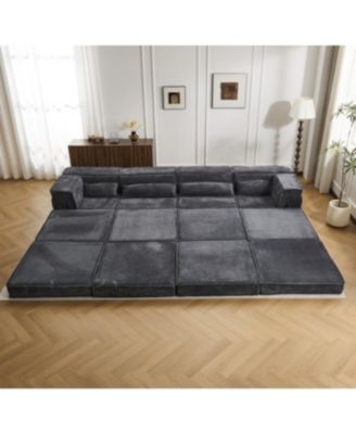 Streamdale Compression Sofa, Convertible Floor Sofa Bed, Modular Sectional, 4 Seater