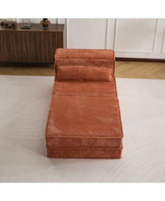 Streamdale Compression Sofa, Convertible Floor Sofa Bed, Modular Sectional, No Assembly, Orange