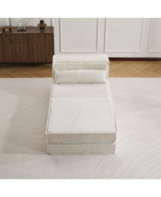 Streamdale Compression Sofa, Convertible Floor Sofa Bed, White