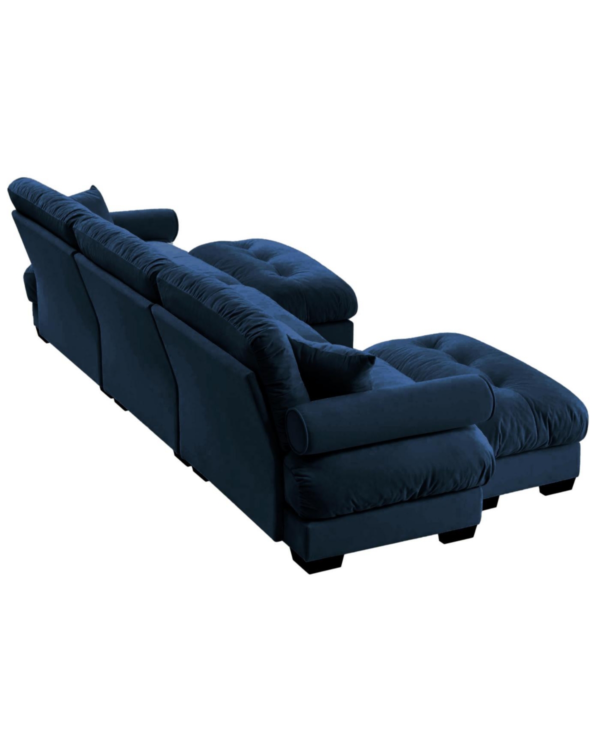 Streamdale U Shape Modular Sectional Sofa Couch with Two Ottomans, Blue