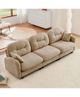 Streamdale Three-Seater Modular Chenille Sectional Couch with Tufted Cushions, Camel