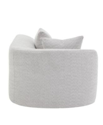 116" Modern Curved Sectional Sofa with Chaise Lounge, Pearl Upholstery, 2-Piece Set