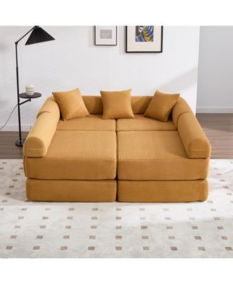 Streamdale Convertible Folding Sofa Bed with Pillow Back Handrail