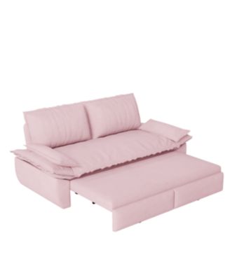 Streamdale Queen Pull Out Sofa Bed, 3-in-1 Convertible Sleeper Loveseat, Pink