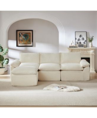  Modern corduroy cloud sofa, comfortable & combinable for living rooms