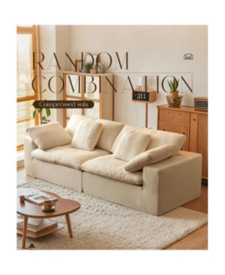  Modular Sectional Sofa, Modern Minimalist Corduroy Couch, Sleeper Sofa