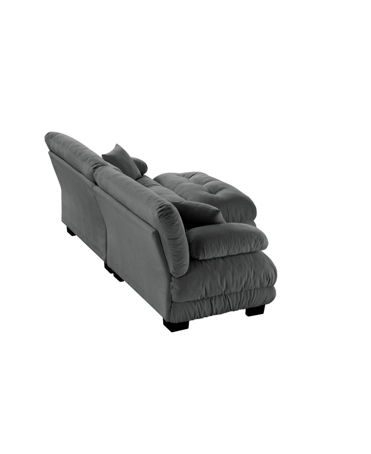 Streamdale Cloud Couch Chenille 2 Seater Sofa with Pillows and Ottoman, Gray