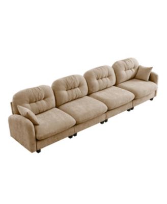 Four-Seater Modular Sectional Couch with Premium Chenille Fabric