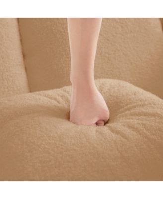 Camel Teddy Fabric Boneless Sofa with Double Chaises