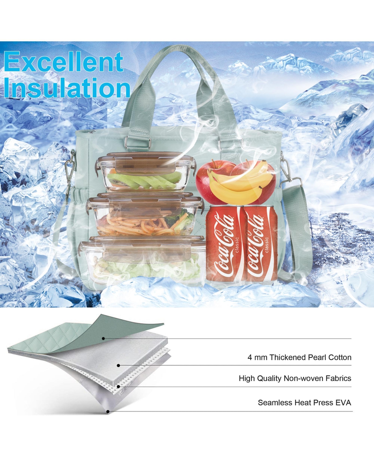 Batfox 16L Large Capacity Portable Insulated Lunch Bag For Camping, Climbing, Hiking, Sports