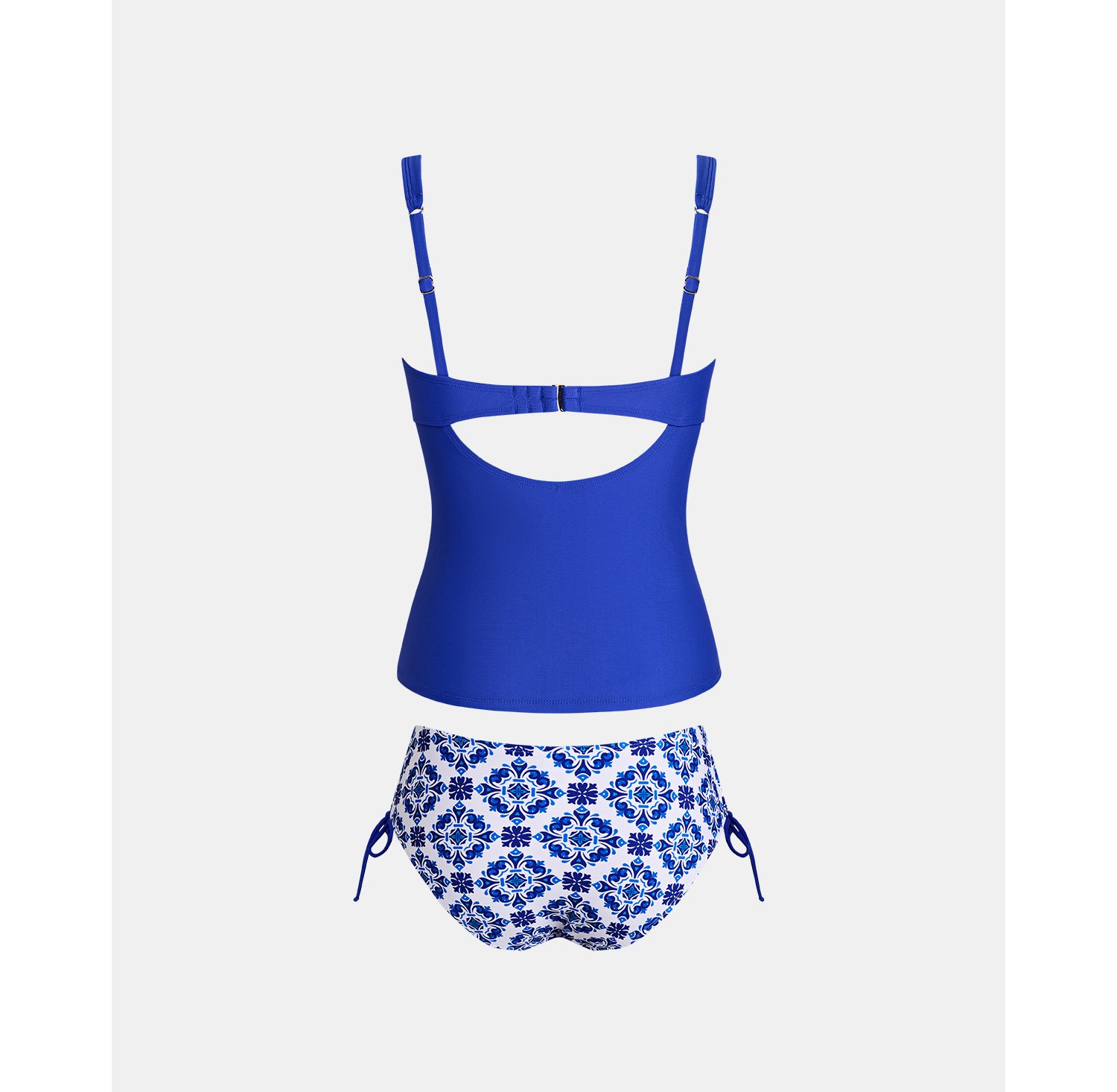 Women's Square Neck Ruching Side Drawstring Tankini Sets