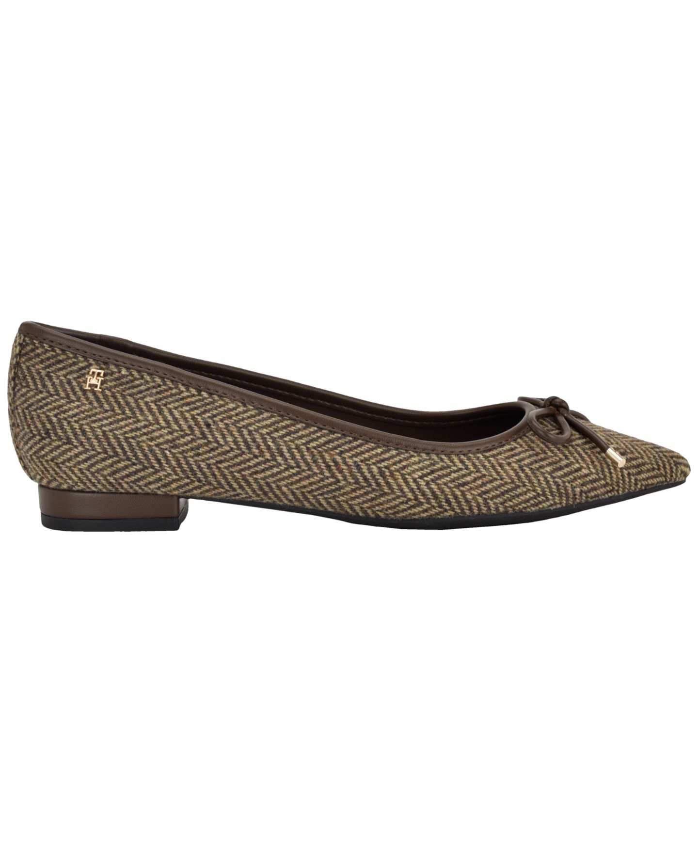 Женские балетки Tommy Hilfiger Kimio Pointed Toe Ballet Flats, цвет: Коричневый / Натуральный — фото 2