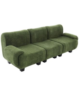Streamdale Modern Chenille 3-Seater Sofa with Curved Armrests
