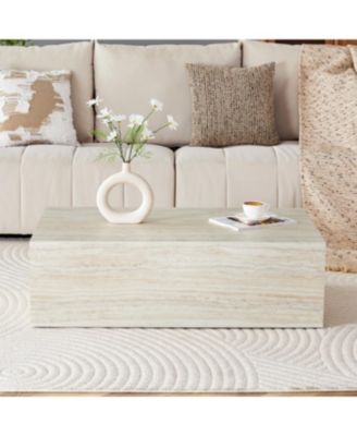 Streamdale Modern MDF coffee table with light wood texture. 39.323.611.8