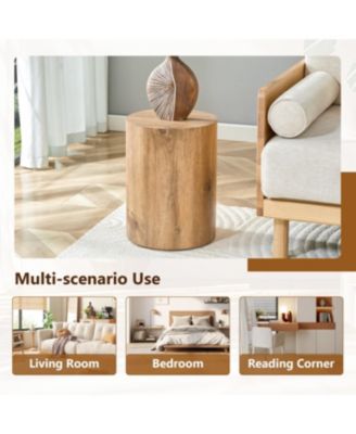 Streamdale Simple wood grain coffee table, 11.8" D x 15.7" H, MDF, industrial style