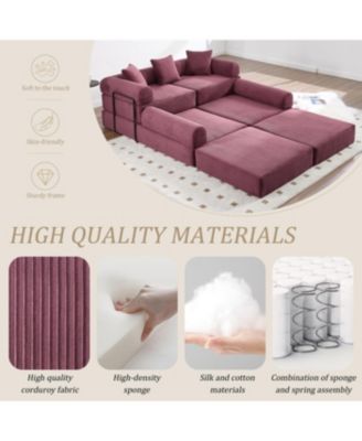 Streamdale Convertible Folding Sofa Bed with Pillow Back Handrail