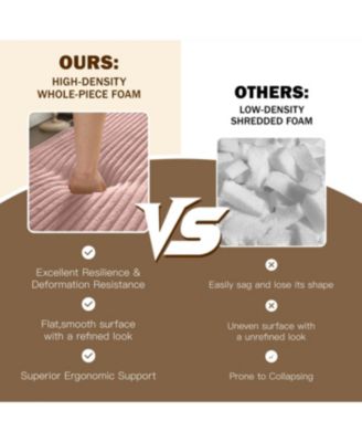 Streamdale Modern Floor Sofa with 2 Pillows, Convertible Plush Corduroy Sleeper Sofa Bed, Pink