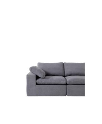 Chenille Fabric Upholstered Sofa, Oversized Comfy Cloud 3-Seater Sofa Couch, Grey
