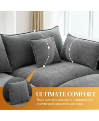 Streamdale Seven-piece sofa set with console, coffee table & 6 pillows.