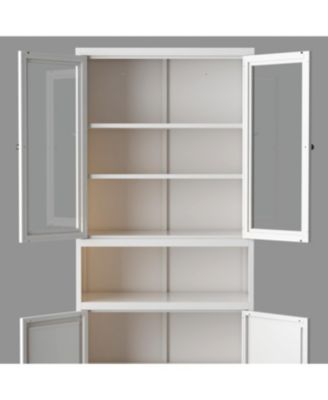 Metal Kitchen Pantry Cabinet - 72" Tall Storage with Adjustable Shelves (White)