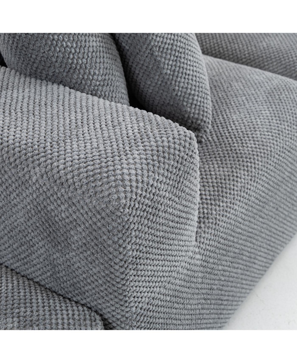 Streamdale Furniture Modular 3-Seat Chenille Sectional Sofa, Deep-Seat, Low-Profile Modern Design, Grey