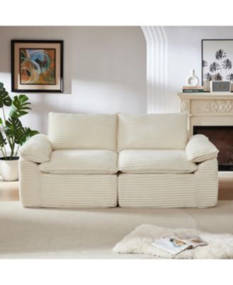 Modern corduroy cloud sofa, comfortable & combinable for living rooms.