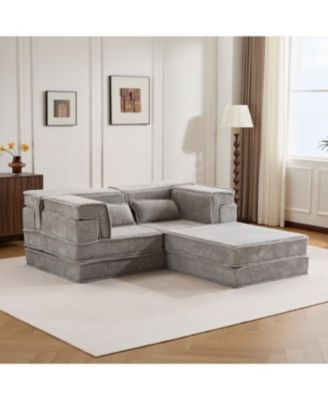Streamdale Sofa, Convertible Floor Sofa Bed, Modular Sectional, No Assembly, Grey