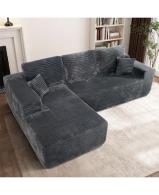 Streamdale Cloud Sectional Couch, L-Shape Chaise, Modern Modular Sofa, Grey