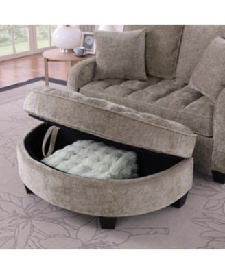 Two-seater sofa with storage chaise, irregular armrests, incl. pillows - Brown