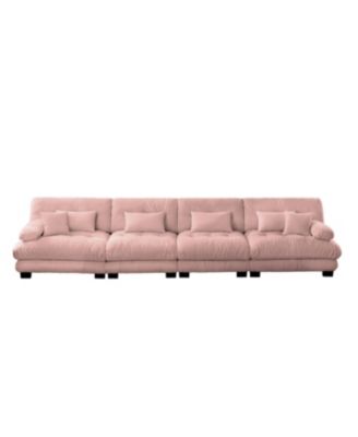 Streamdale 4-Seater Chenille Modular Sectional Sofa Couch for Living Room, Pink