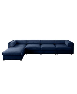 Streamdale Modular L-Shaped Blue 4-Seat Sofa with Storage & Deep Seating