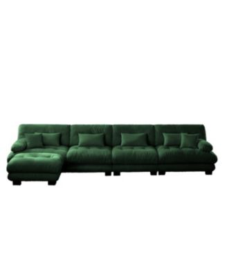 Streamdale Free Combination Modular Sectional Sofa, L-Shaped Couch, 4-Seater Green