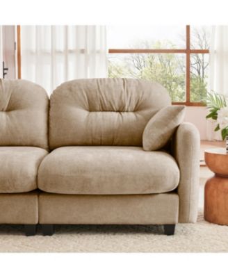 Streamdale Loveseat Cloud Sectional Couch, Chenille Fabric, Tufted, Ergonomic, Camel