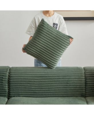 Streamdale 114-inch Corduroy Modular Sofa with Inlaid Design, 3 Pillows & 4 Configurable Modules.