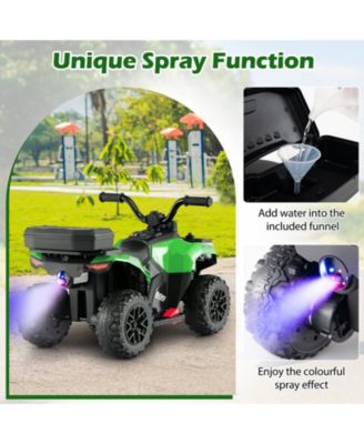 6V Kids Ride-On ATV with Spray Function, Music, and Rear Storage Box