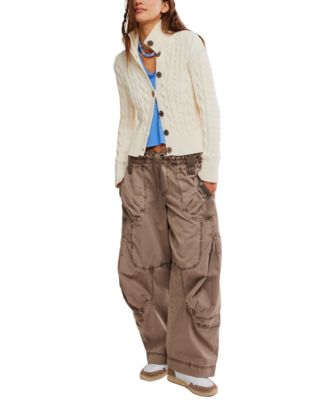 Women's Cable Collar Cardigan Sweater