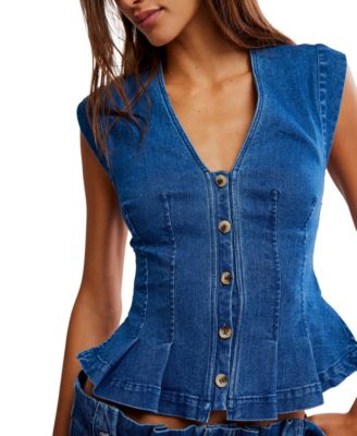 Women's Dylan Pleated Denim Vest Top