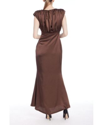 Women's Kelly High Neck Gathered Bodice Gown