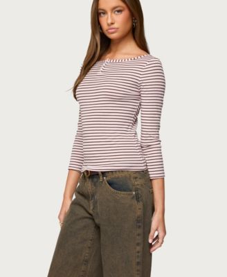 Women's Avigyle Striped Boat Neck Top