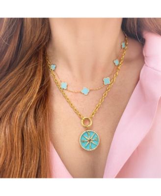 Round Charm Holder Necklace 14K Gold